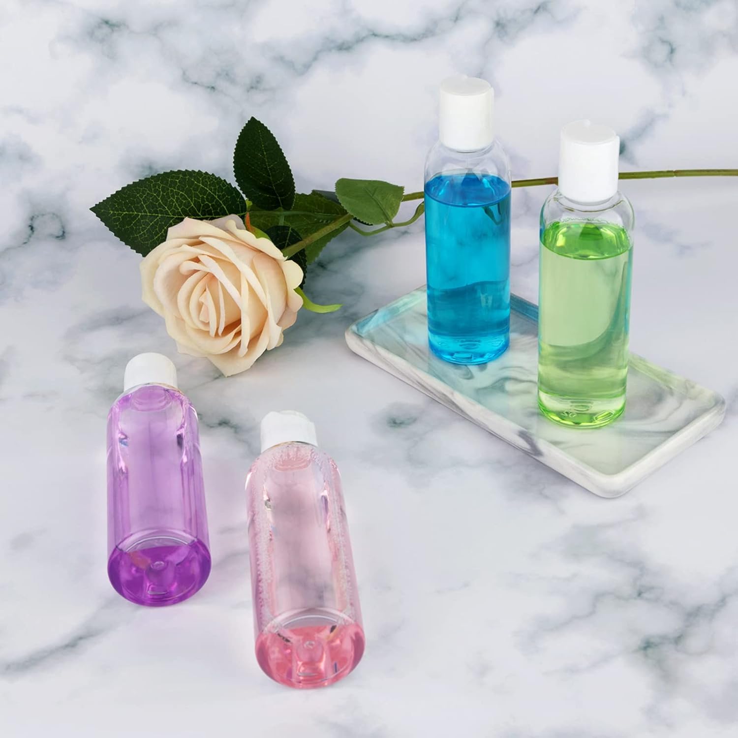 12-Pack 100ml Clear Refillable Travel Bottles with Flip Top Cap - Leak Proof Squeeze Containers for Toiletries, Shampoo, Cosmetics | Perfect for Air Travel, Gym, Camping & Daily Use