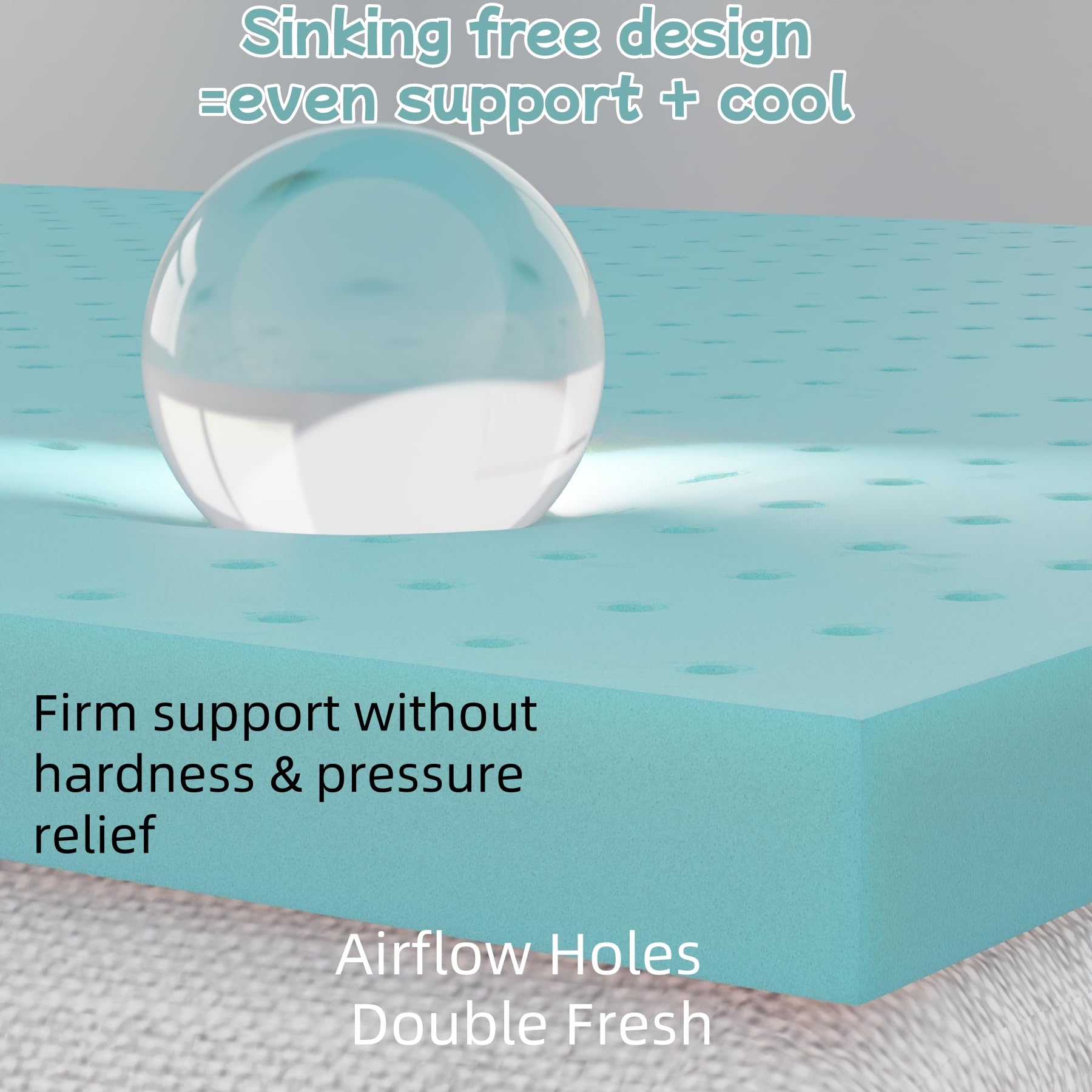 1.5 Inch Firm to Extra Firm Memory Foam Mattress Topper with Removable Cover - Full Size Bed Topper for Overweight Sleepers & Back Pain Relief - Enhanced Support & Pressure Relief for Side, Back & Stomach Sleepers - Perfect for Guest Beds, Dorm Rooms & Home Use