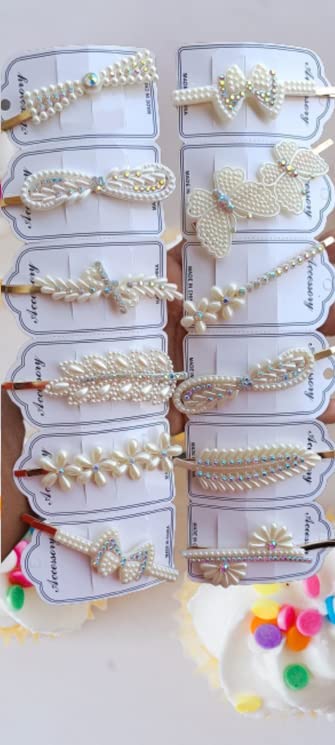 Korean Pearl Hair Clips for Women - Fashion Hair Accessories for Party & Wedding (3 Pack)