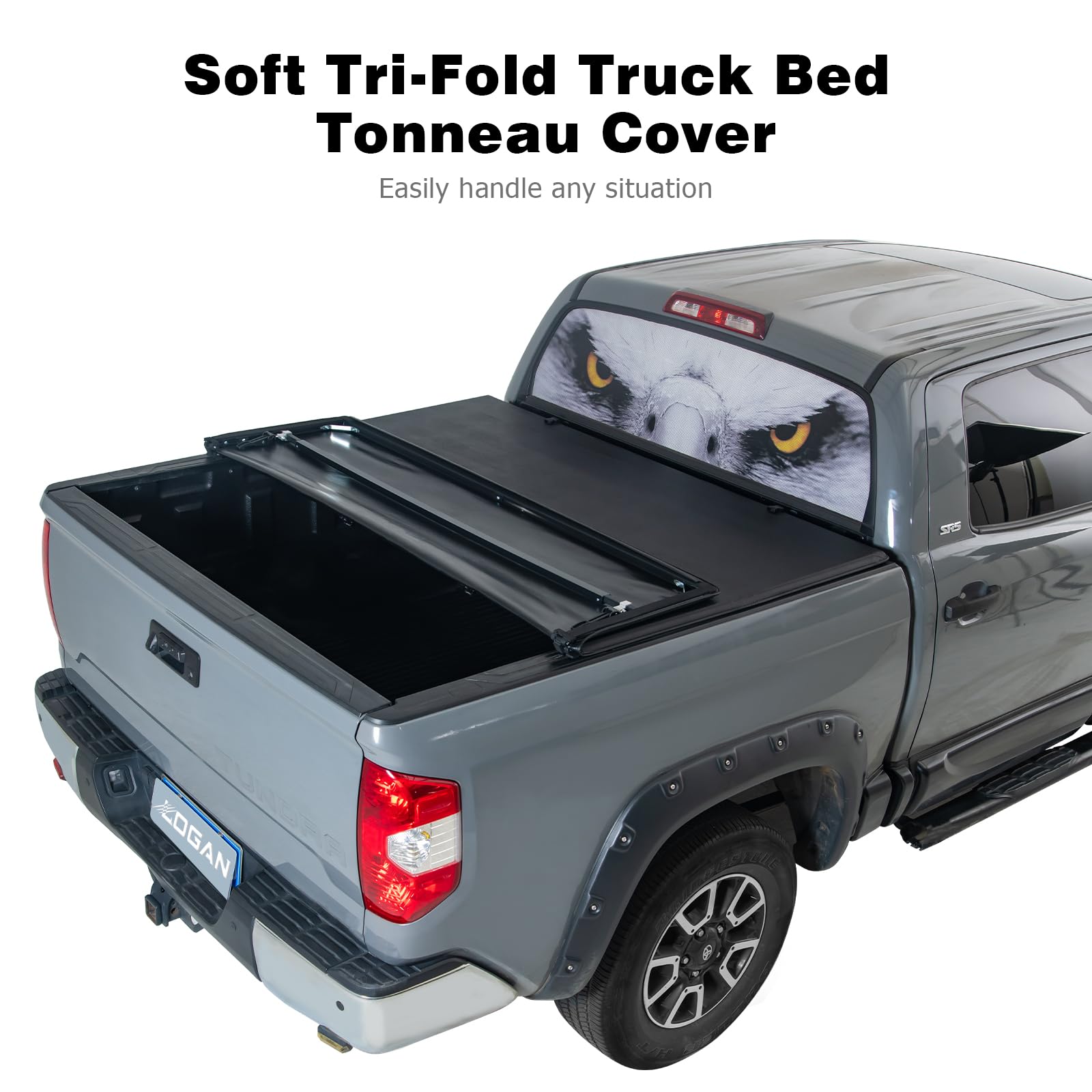Logan Soft Tri-Fold Tonneau Cover for 2019-2025 Chevrolet Silverado & GMC Sierra 1500 (5.8ft/69.9