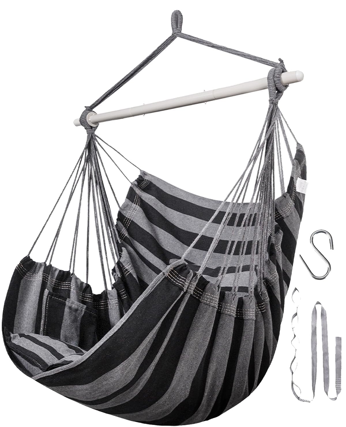 Lulladle Hammock Chair - Indoor/Outdoor Hanging Rope Swing Chair for Bedroom, Patio & Garden - Supports Up to 500 lbs - Perfect for Relaxing, Reading & Lounging