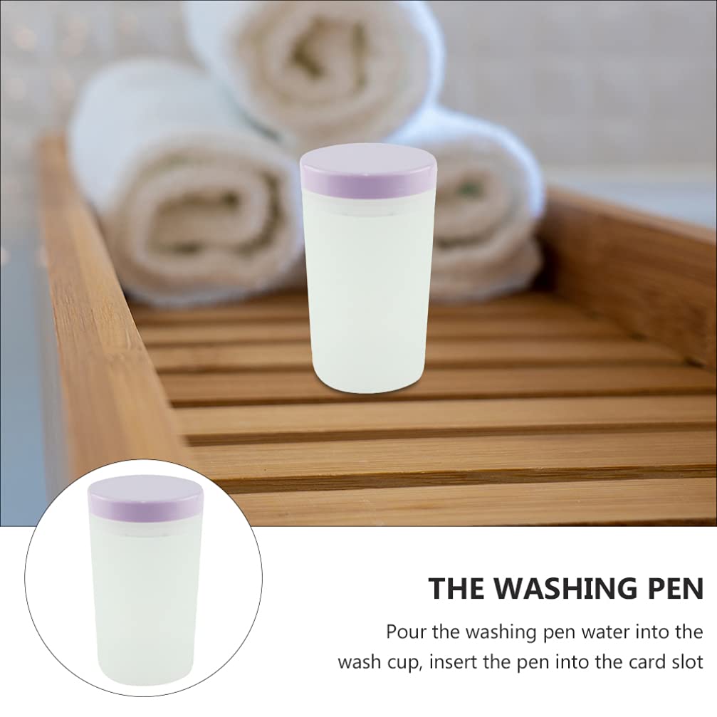 3-Piece Nail Art Brush Holder Set - Nail Brush Organizer & Gel Cleaner Cup for Nail Salon Supplies - Perfect for Nail Technicians & DIY Manicures at Home or Salon