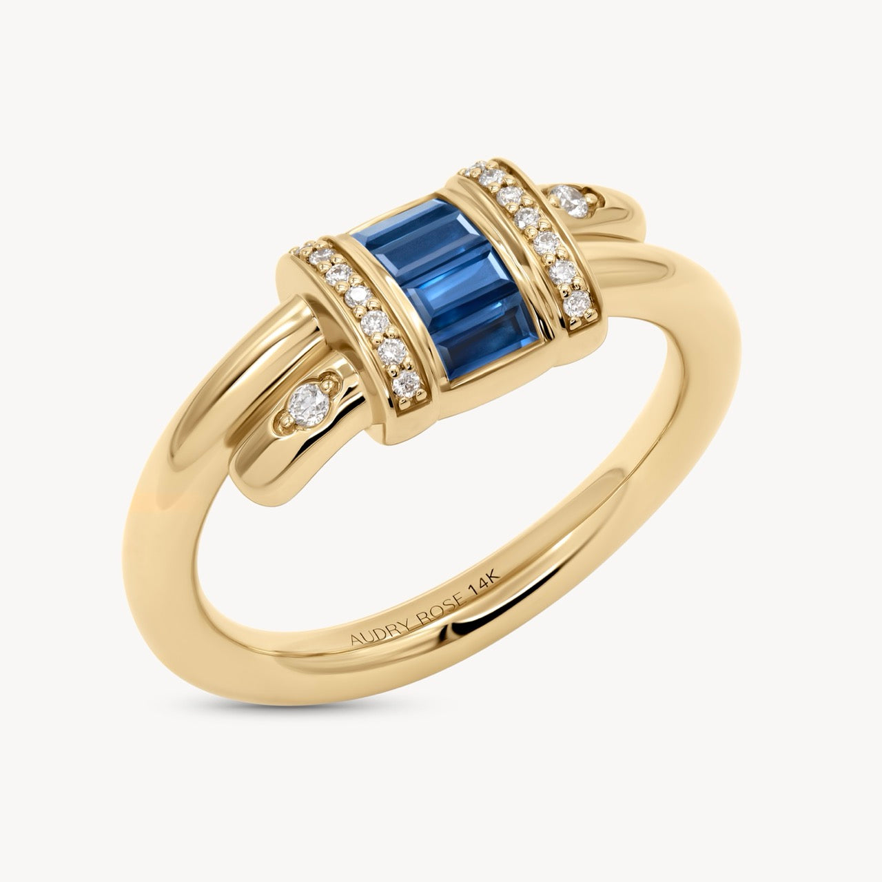 Exquisite Vaulted Sapphire Latch Ring - Genuine Blue Sapphire Jewelry for Women - Perfect for Engagement, Anniversary & Special Occasions