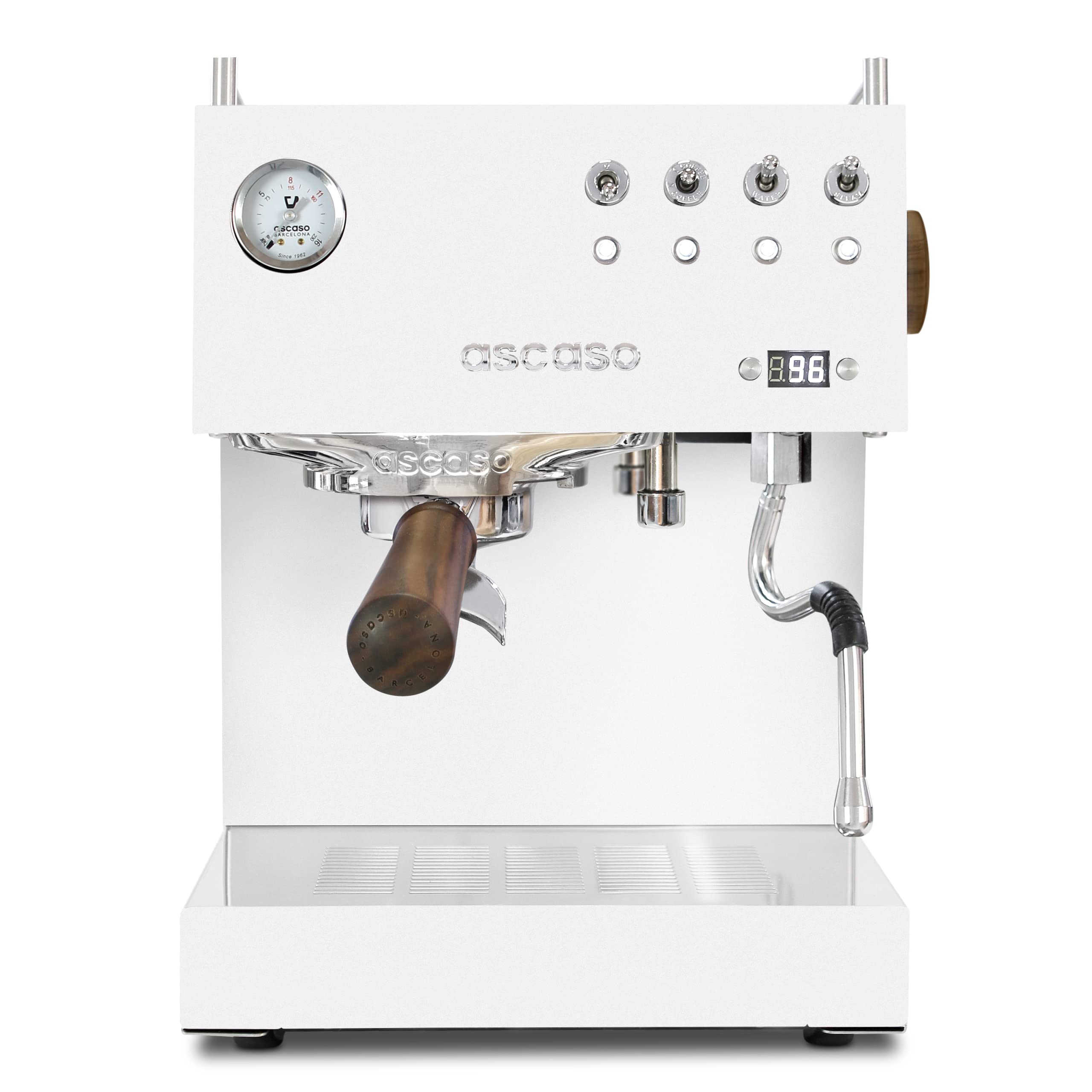 Ascaso Steel DUO PID Espresso Machine - Programmable with Volumetric Controls, Dual Thermoblock, 120V White - Perfect for Home Baristas & Coffee Shops