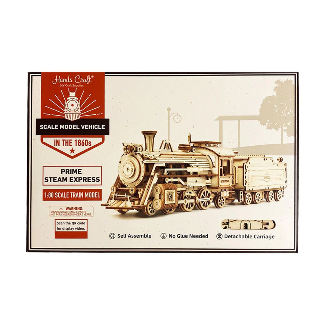 DIY Prime Steam Express Train Set - High-Quality Model Train Kit for Collectors & Hobbyists | Perfect for Home Decor, Holiday Displays & Railroad Enthusiasts
