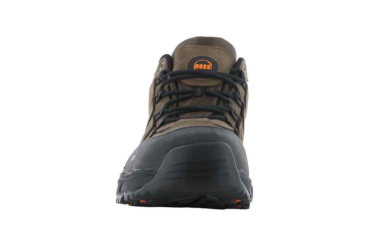 Hoss Eric Lo Soft Toe Brown Work Boots - Comfortable & Durable Men's Safety Shoes for Construction, Landscaping & Outdoor Work