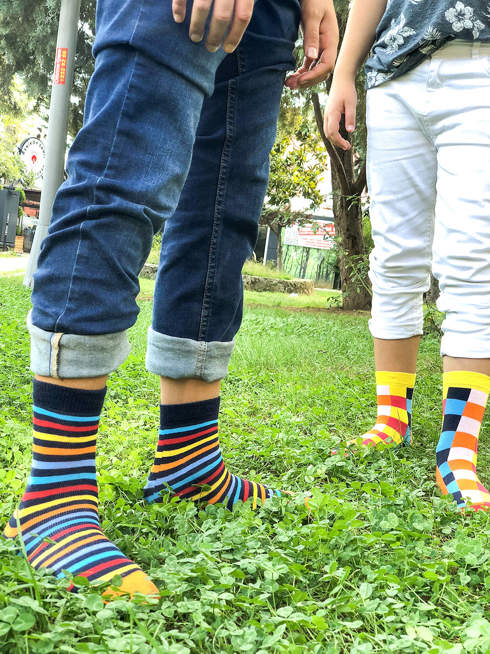Kids 5-Pair Fun Colorful Cotton Crew Socks Gift Set - Soft Dress Socks for School, Sports & Everyday Wear - Cute Sock Box for Boys & Girls