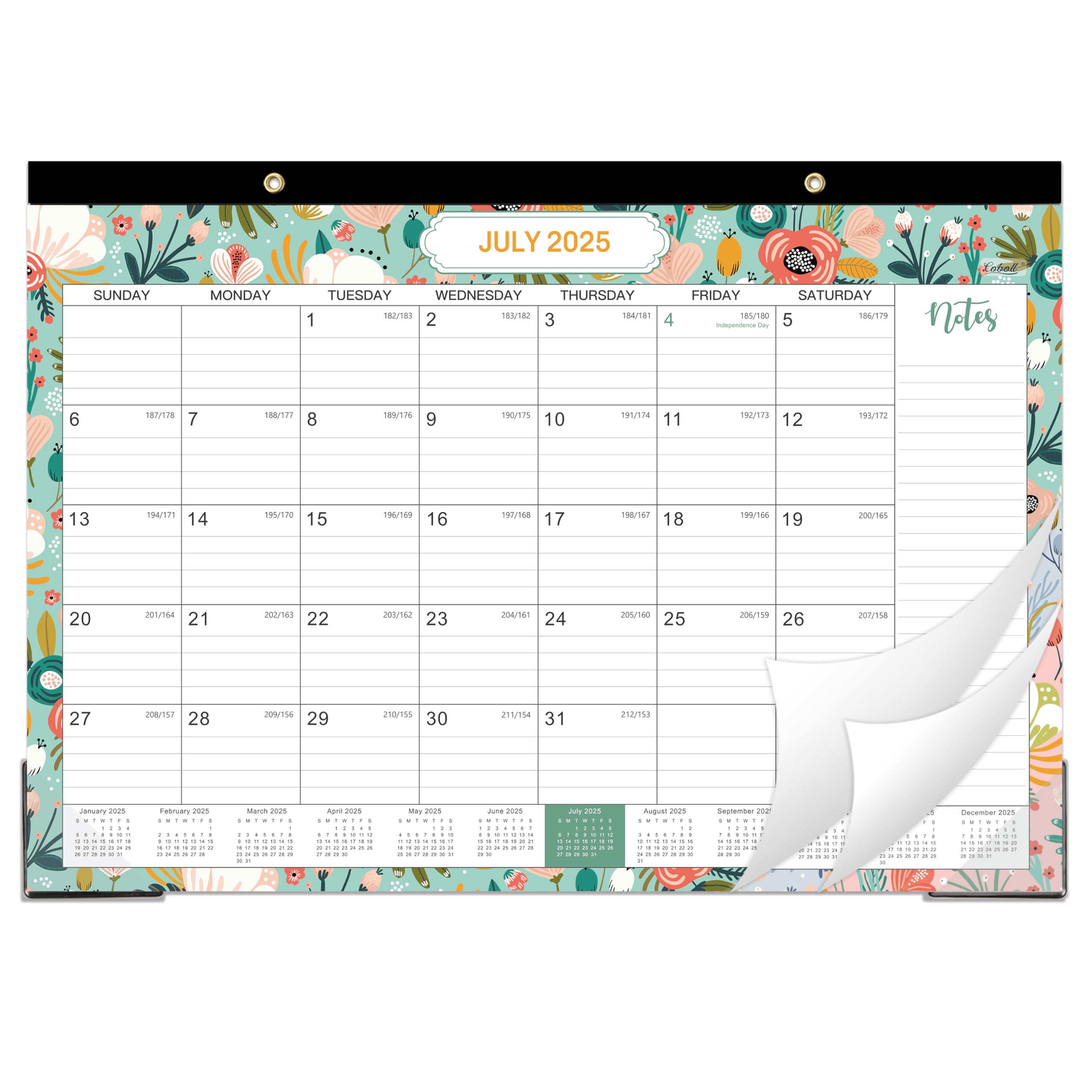 2025-2026 Desk Calendar - 18 Month Large Planner from July 2025 to December 2026 | 12