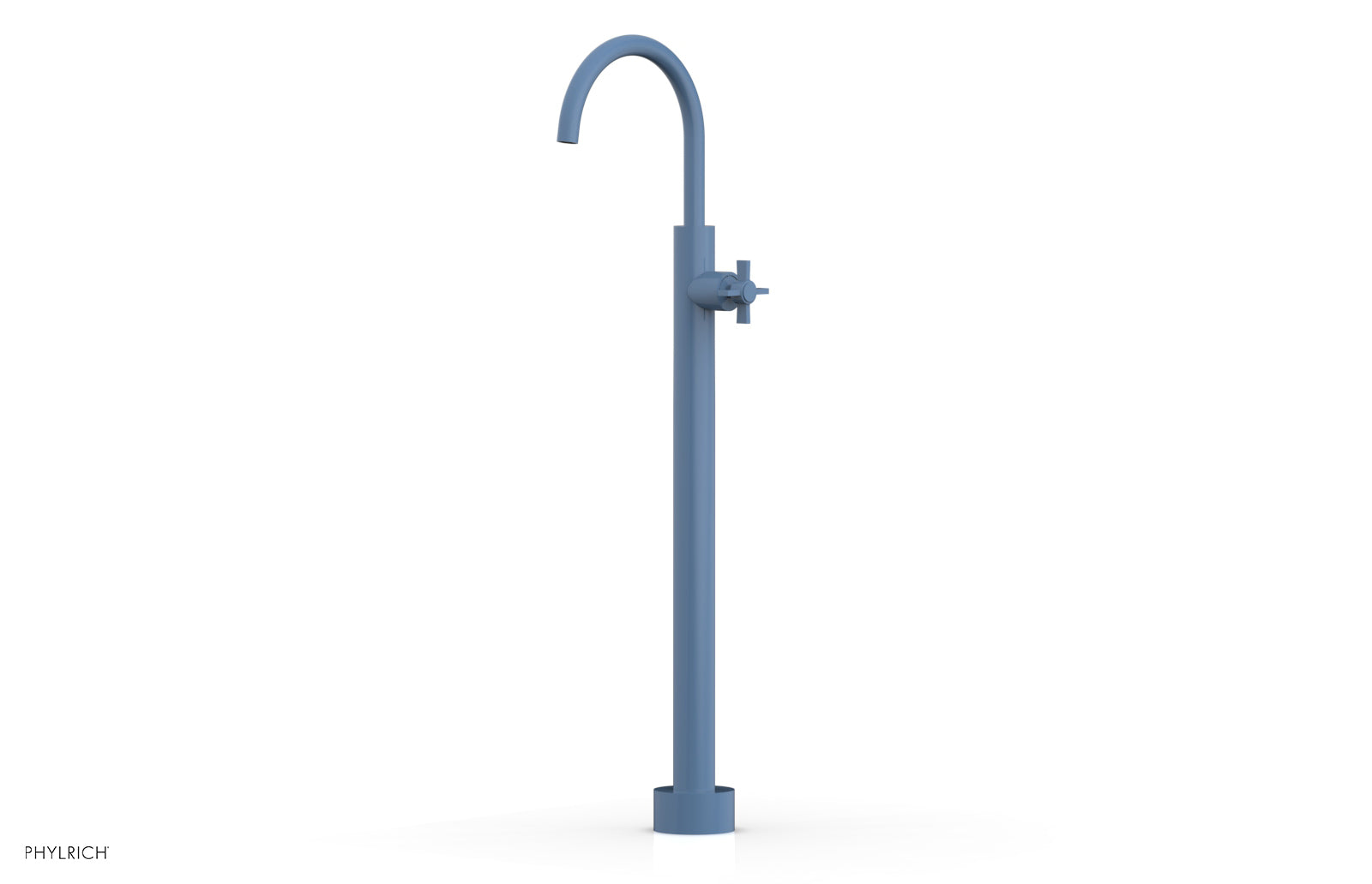 BASIC Tall Floor Mount Tub Filler with Cross Handle - D132 44 02 - Perfect for Modern Bathroom Renovations and Spa-Like Showers