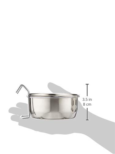 Stainless Steel Hook-On Chicken Waterer Cup - 600ml Capacity for Poultry Coops, Cages & Outdoor Use - Durable & Rust-Proof Pet Feeder for Chickens, Ducks, Birds