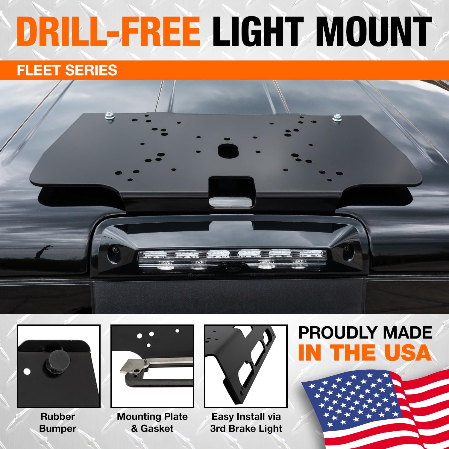 Drill-Free Light Bar Cab Mount for Ford F-150 (2015+) & F-250/550 (2017+) | Fleet Series Truck Accessories | Made in USA | Easy Installation for Off-Road & Night Driving