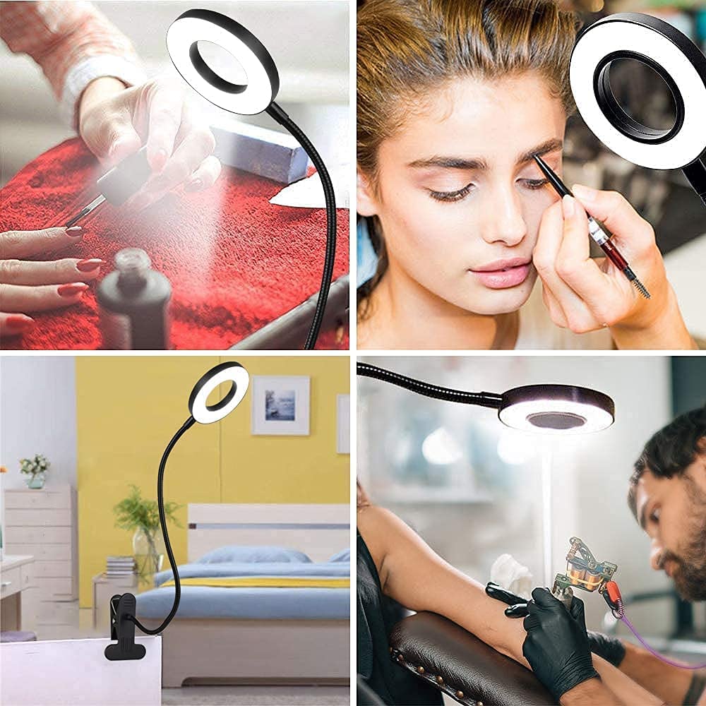 6W USB LED Reading Light with Color Changeable - Clip on Headboard Desk Lamp for Eye Care, Working, Studying, Dorm & Piano Lighting - Includes Adapter | Perfect for Night Reading, Office Work & Home Study