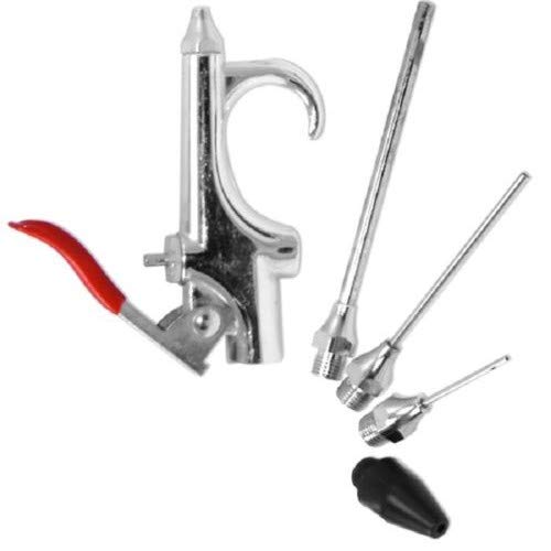 5-Piece Blow Gun Kit with Air Compressor Nozzle Tips - Needle Inflation Blower for Tires, Balls & Inflatables - High Pressure Air Tool for Cleaning, Dusting & Workshop Use