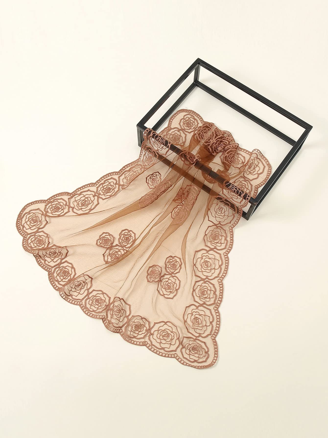Floerns Women's Floral Embroidery Head Scarf - Sheer Lace Hair Bandana for Boho Fashion, Beach Outfits & Summer Accessories