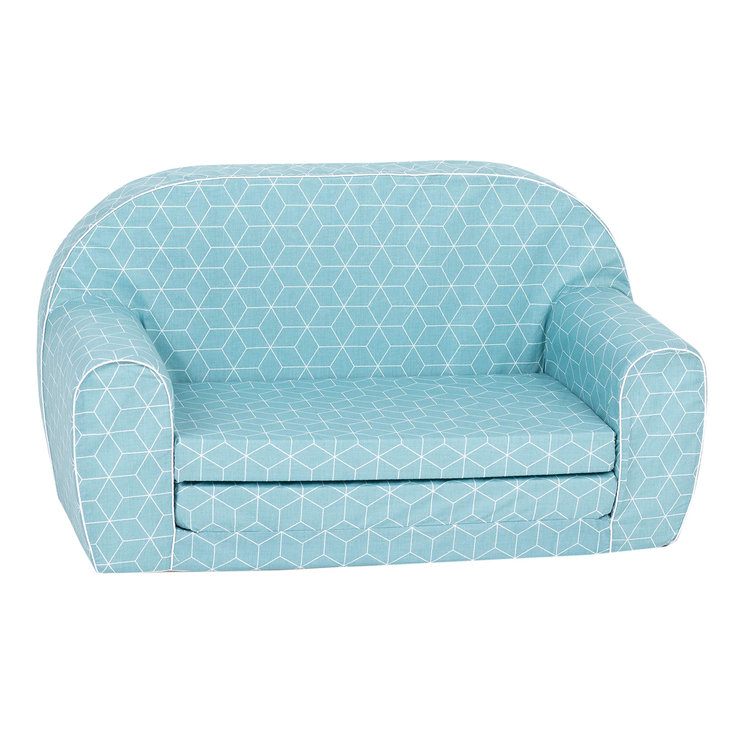 Delsit Kids Couch for Toddlers - 2 in 1 Convertible Foam Sofa to Lounger, Comfy Flip Out Lounge Chair for Children, Made in Europe - Perfect for Playroom, Nursery, or Kids Bedroom