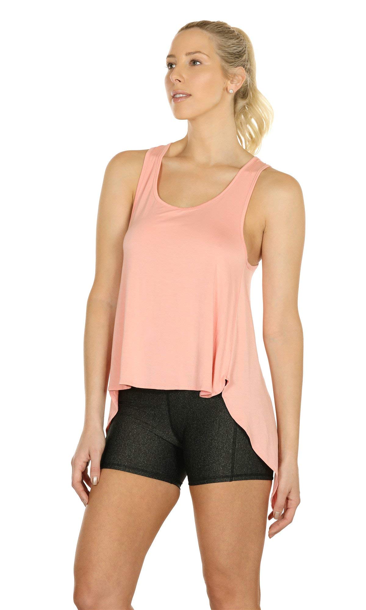 Icyzone Women's Tie Back Yoga Tops - Lightweight Workout Athletic Tank Tops, Breathable Gym Shirts for Yoga, Pilates & Fitness Training