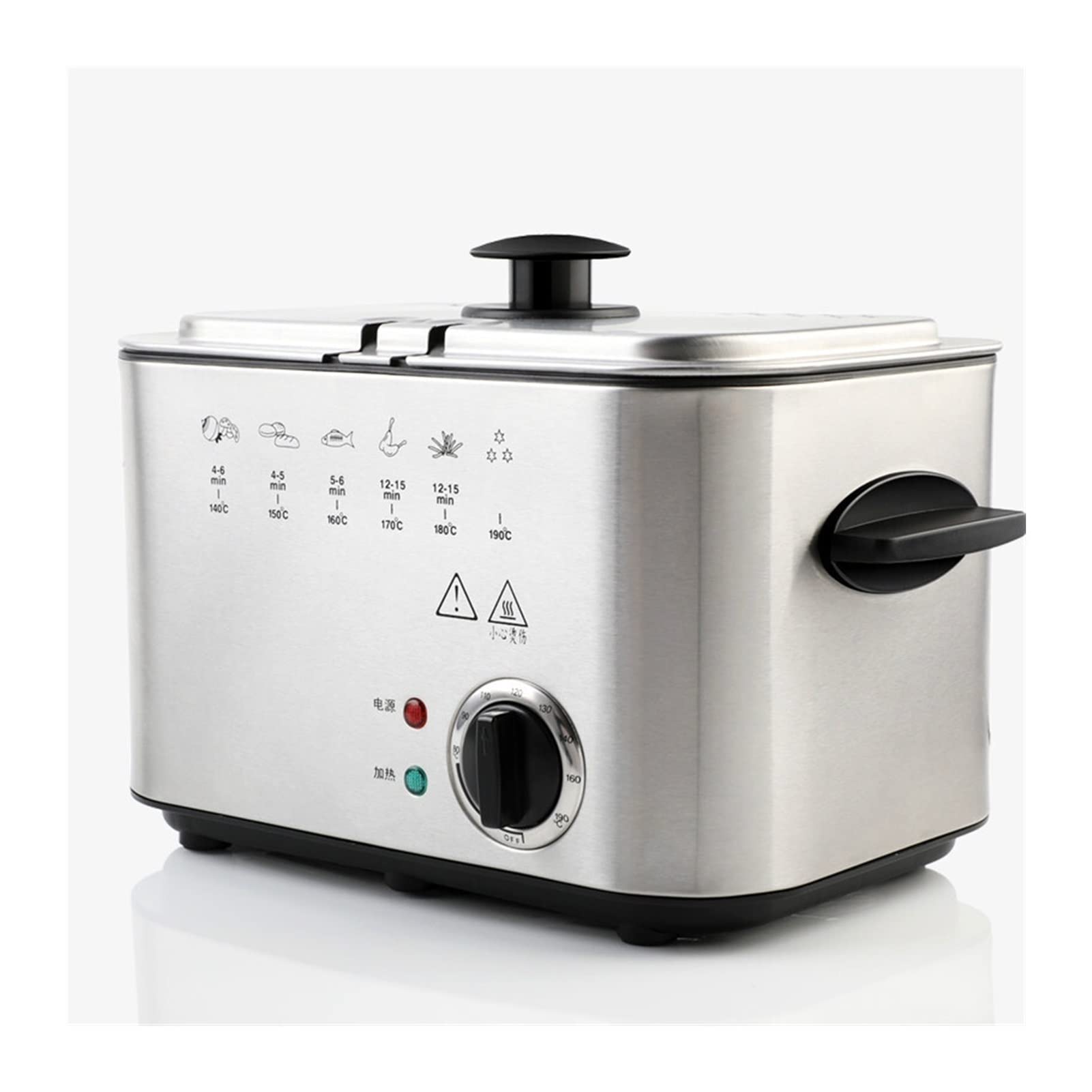 1.2L Stainless Steel Air Fryer - Smokeless Electric Deep Fryer for French Fries, Chicken & Grilling | Multifunctional Mini Hotpot Oven | Perfect for Small Kitchens, Dorms & Healthy Cooking