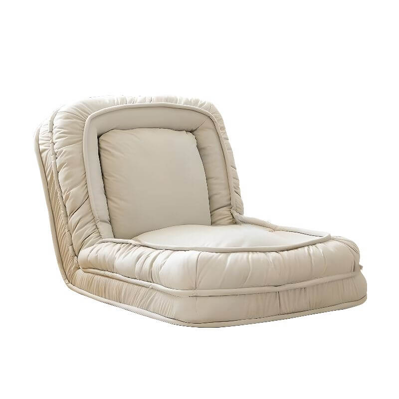 Stylish White/Rose Reclining Lounge Chair with Cushioned Back & Removable Slipcover - Perfect for Living Room, Bedroom or Patio Relaxation