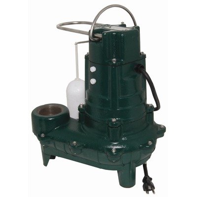 1/2 HP Cast Iron Automatic Sewage Pump - Heavy Duty Submersible Water Pump for Basement, Yard, and Industrial Drainage Use