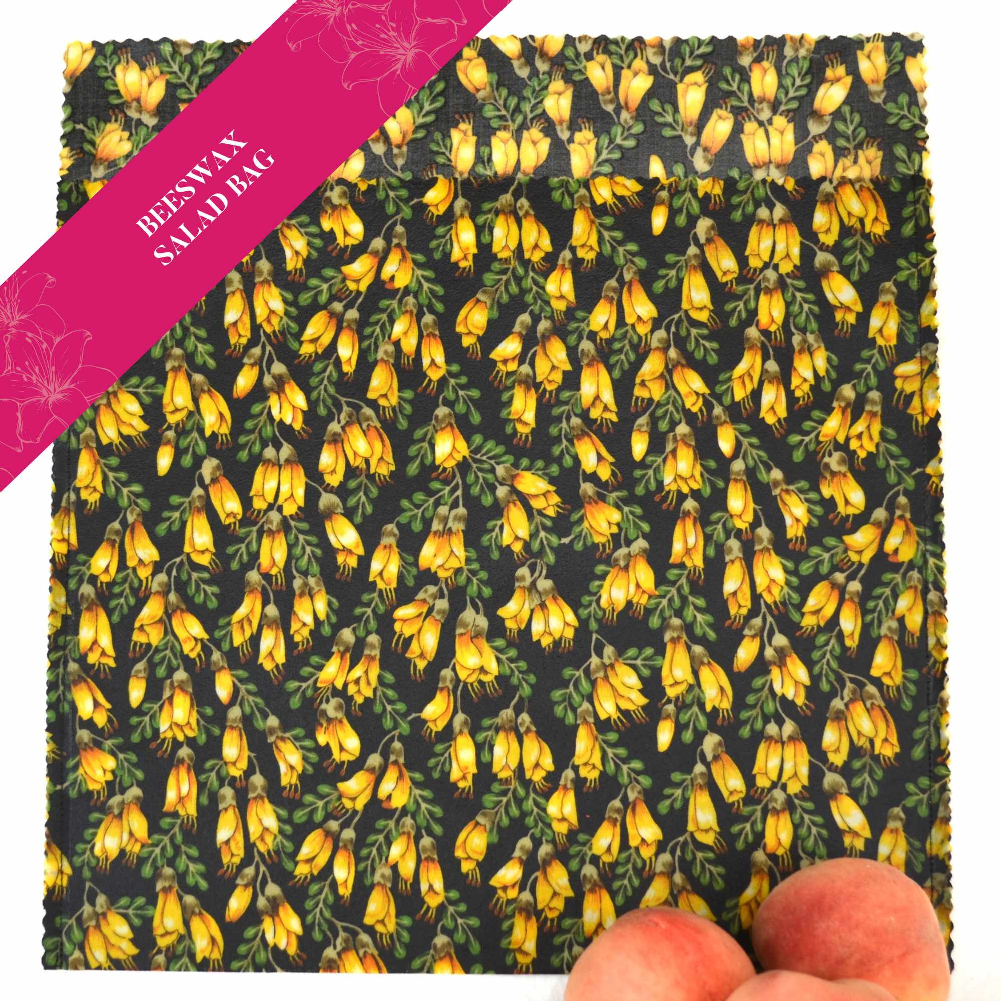 Kowhai Gold Beeswax Wrap Core Collection - Eco-Friendly Reusable Food Wraps for Sandwiches, Cheese & Produce Storage - Sustainable Kitchen Essentials for Zero Waste Living