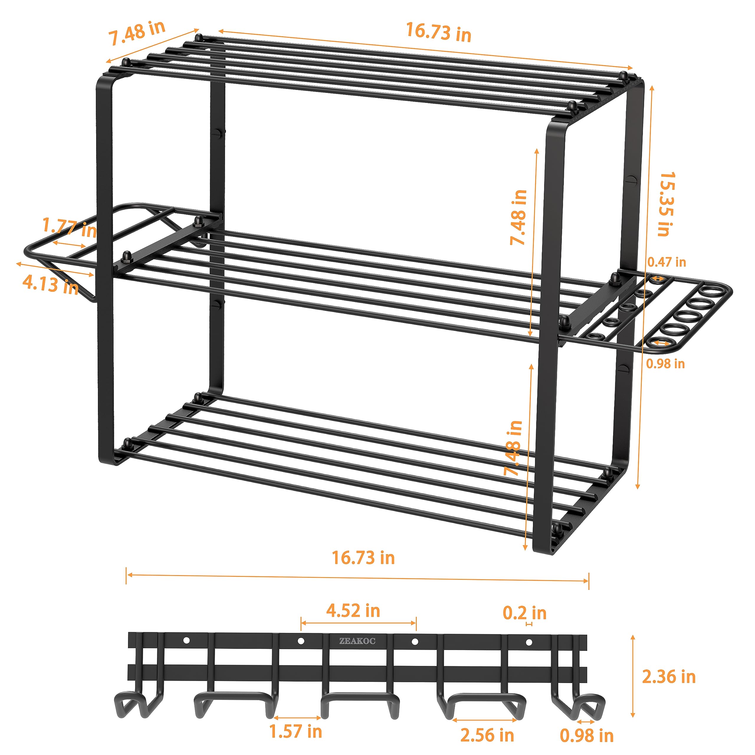4-Layer Heavy Duty Metal Wall Mount Drill Holder - Power Tool Organizer for Garage & Workshop - Efficient Tool Storage Rack for Men, DIY Enthusiasts & Fathers - Perfect for Christmas Gifts & Home Organization