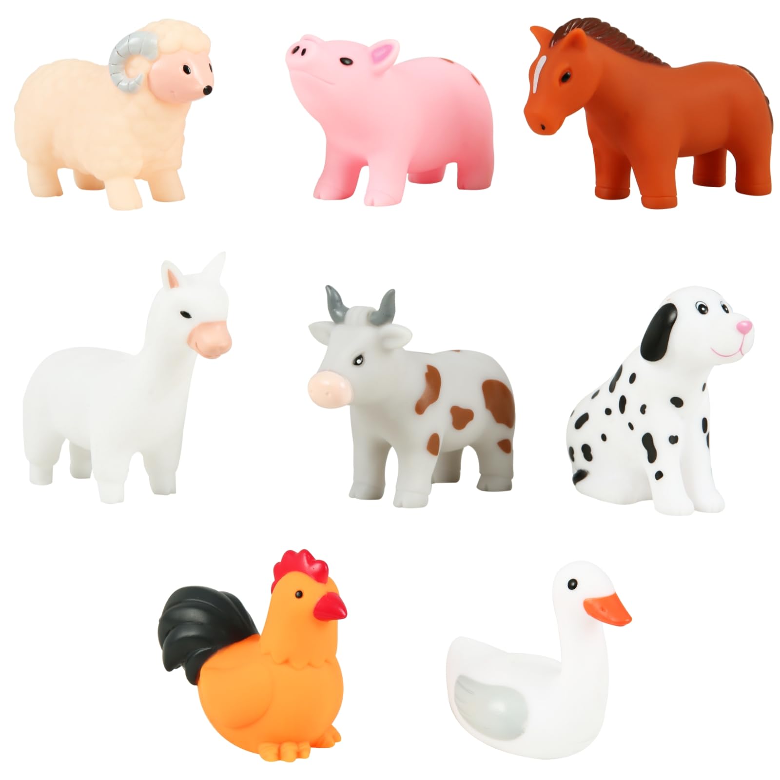 Mold-Free Baby Bath Toys for Infants 6-12 Months & Toddlers 1-3 Years - No Hole Bathtub Toys Set with Mesh Storage Bag (8 Farm Animal Toys) - Safe Bath Time Fun for Kids