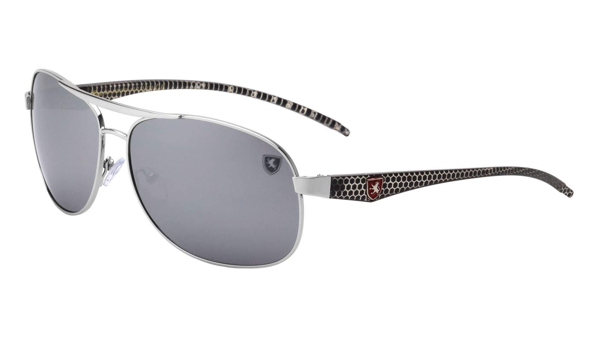KHAN Apex Hexagon Designer Aviator Sunglasses for Men - UV Protection Polarized Lenses, Lightweight Metal Frame - Perfect for Driving, Outdoor Sports & Fashion Accessories