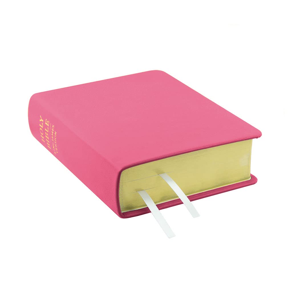 LDS Scriptures Hand-Bound Pink Genuine Leather Holy Bible KJV - Fully Customizable with Footnotes, Bible Dictionary & Topical Guide for Latter-Day Saints - Perfect for Personal Study, Church Services & Gift Giving