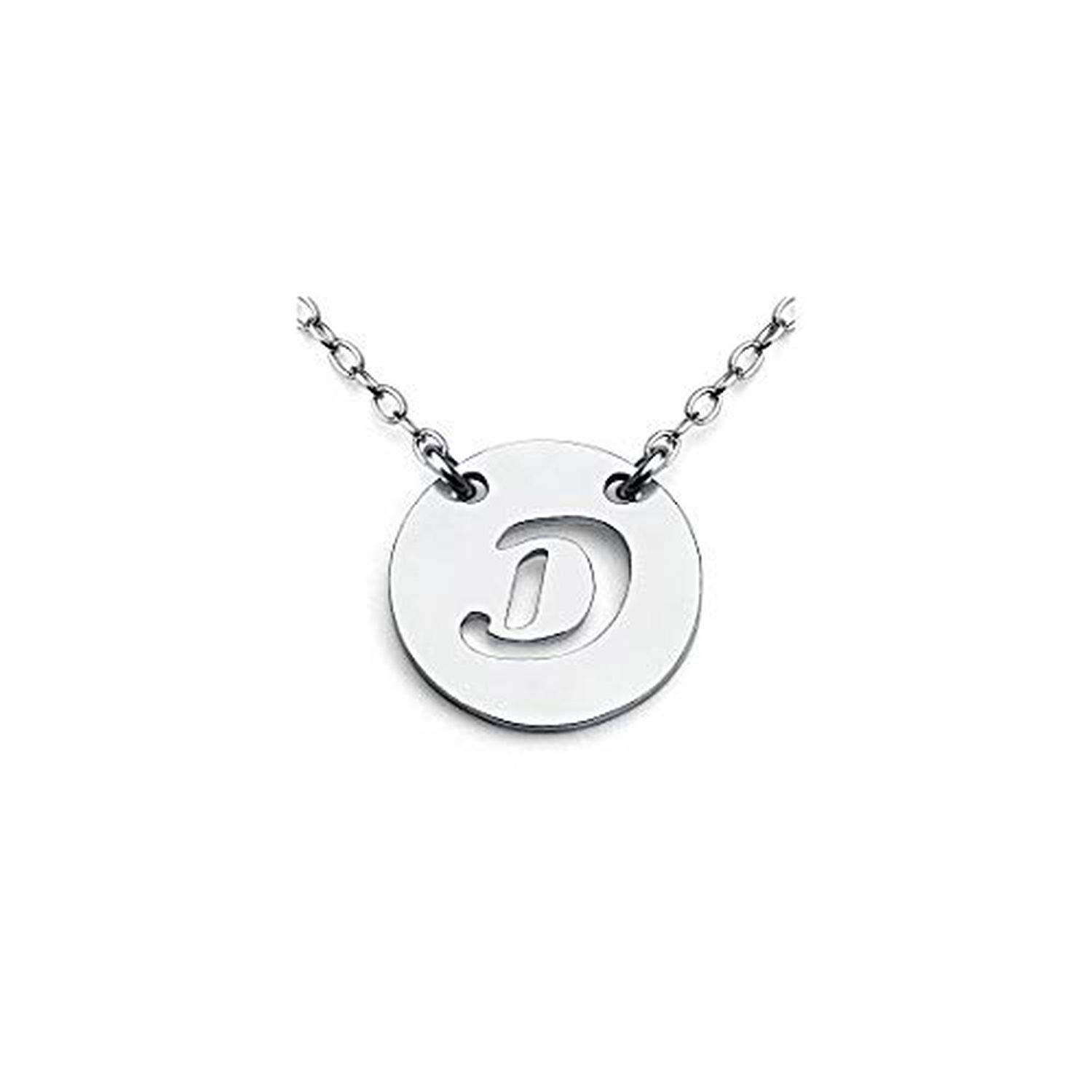 925 Sterling Silver Letter D Pendant Necklace - Handcrafted Initial Alphabet Coin Charm for Women, Personalized Jewelry Gift for Birthday, Anniversary & Valentine's Day | Elegant Layering Piece for Everyday Wear