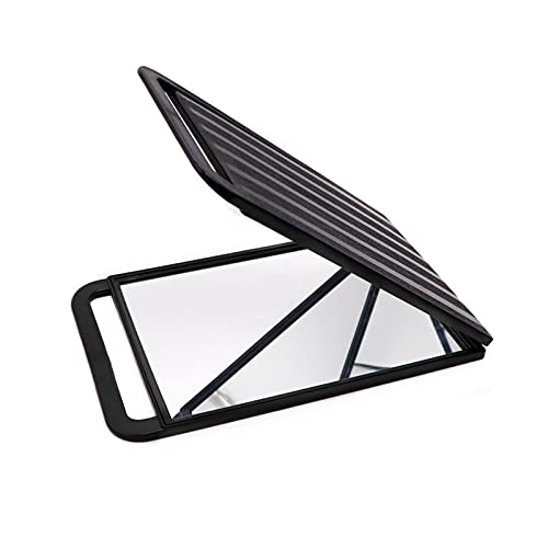 Adjustable Flexible Vanity Mirror with Stand - Portable Folding Desk Makeup Mirror for Shaving & Shower - Square Design for Home, Travel & Salon Use