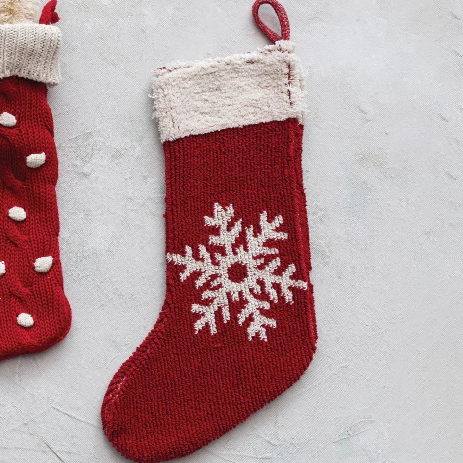 Cozy Cotton Knit Stockings with Snowflake Design - Warm Winter Socks for Women & Men - Perfect for Christmas Decor, Holiday Gifting & Cozy Home Wear