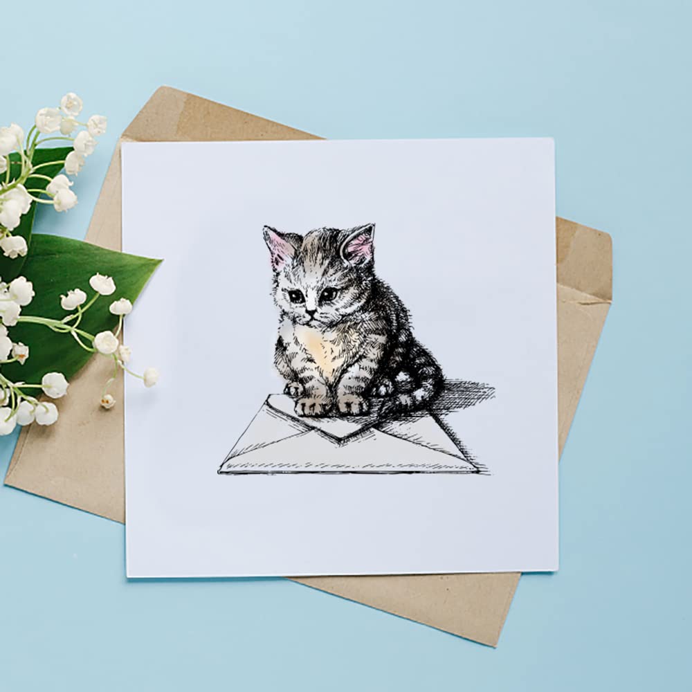 Premium Cat-Themed Cutting Dies & Clear Stamps Set - Kitten Words Stamps with Die Cuts for Card Making, Scrapbooking - DIY Embossing Stencil Templates for Photo Albums, Greeting Cards & Craft Decorations - Perfect for Pet Lovers & Paper Craft Enthusiasts