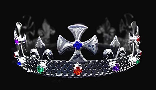 King's Crowns - Elegant Silver Crown for Prom, Homecoming, Costume Parties & Pageants | Perfect for Royal-Themed Events, Cosplay & Special Occasions