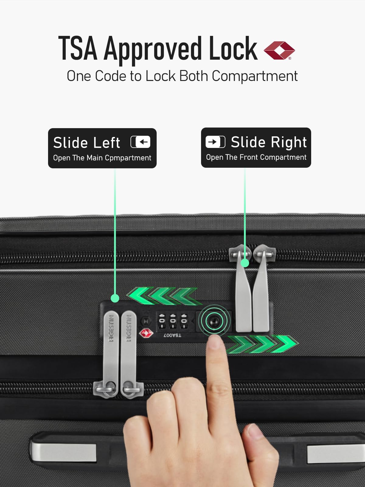 20 Inch Carry on Luggage 22x14x9 Airline Approved - Lightweight TSA Approved Suitcase with Front Compartment & Wheels for Travel - Perfect for Business Trips & Weekend Getaways (Black)