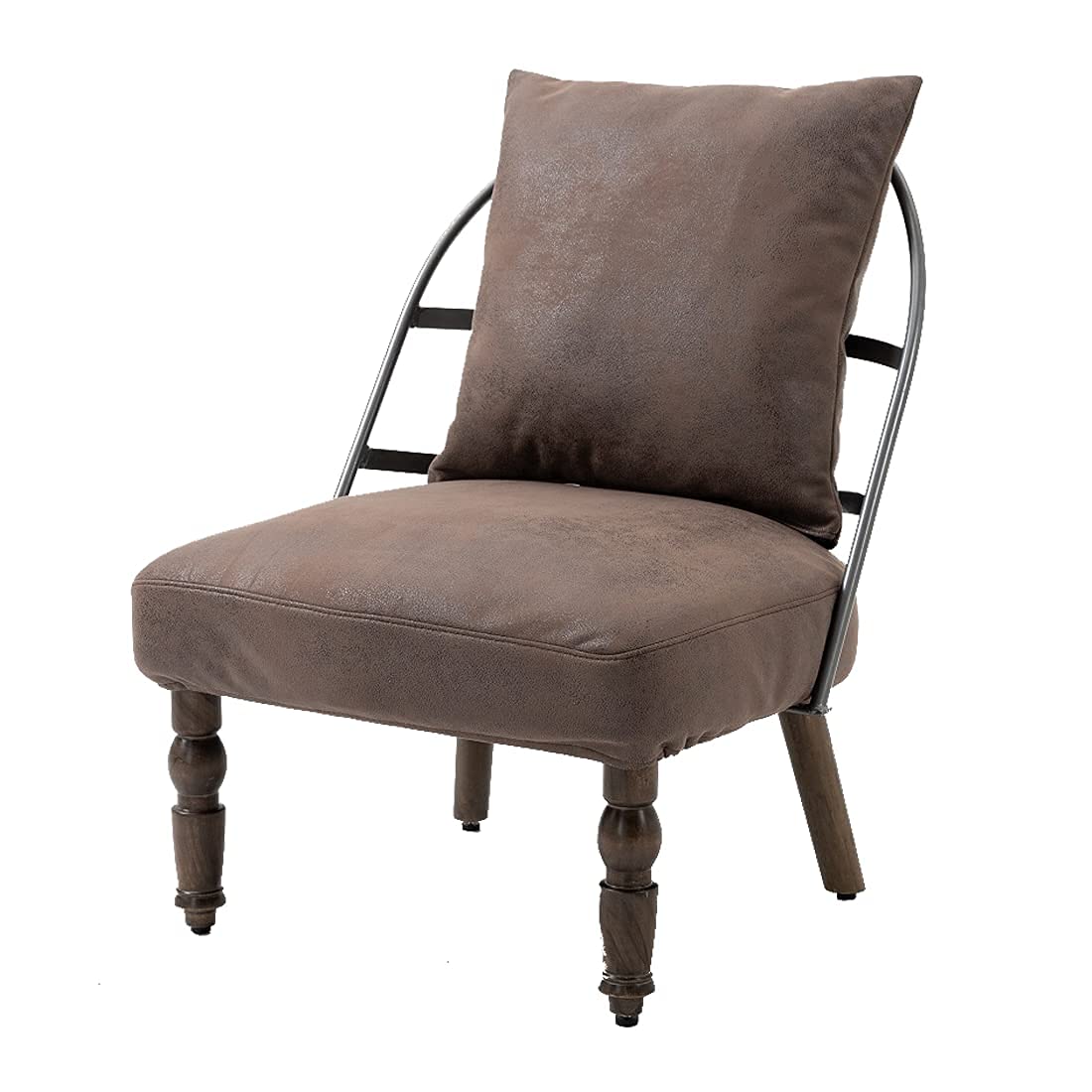 Modern Bohemian Accent Chair - Colorful Linen Upholstery with Retro Wooden Legs, Ethnic Style Living Room & Bedroom Decor - Perfect for Cozy Reading Nooks, Lounge Areas, and Boho-Inspired Home Styling