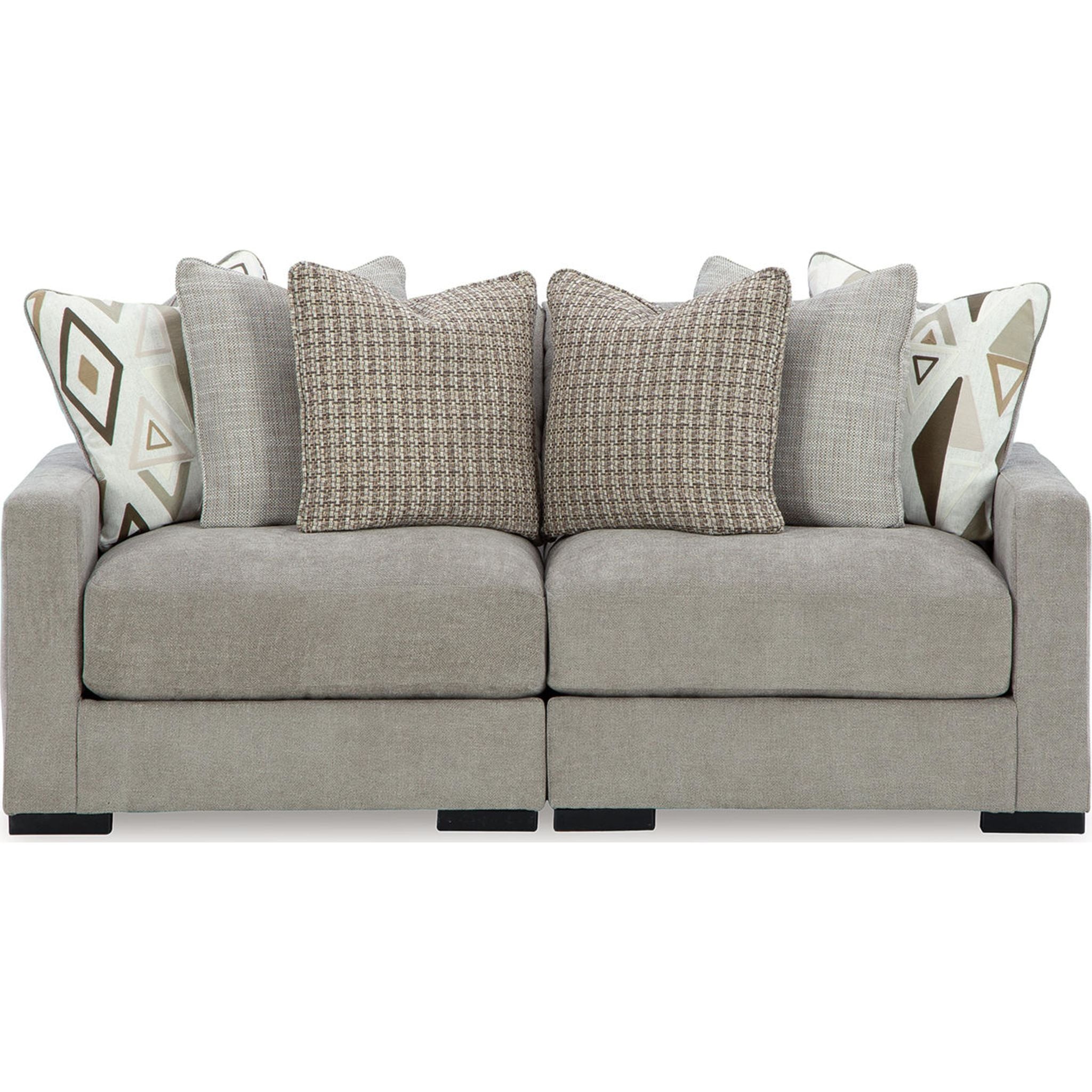 Aslan Court 2-Piece Sectional Sofa Set in Pebble Gray - Modern L-Shaped Couch for Living Room, Lounge & Family Room Comfort