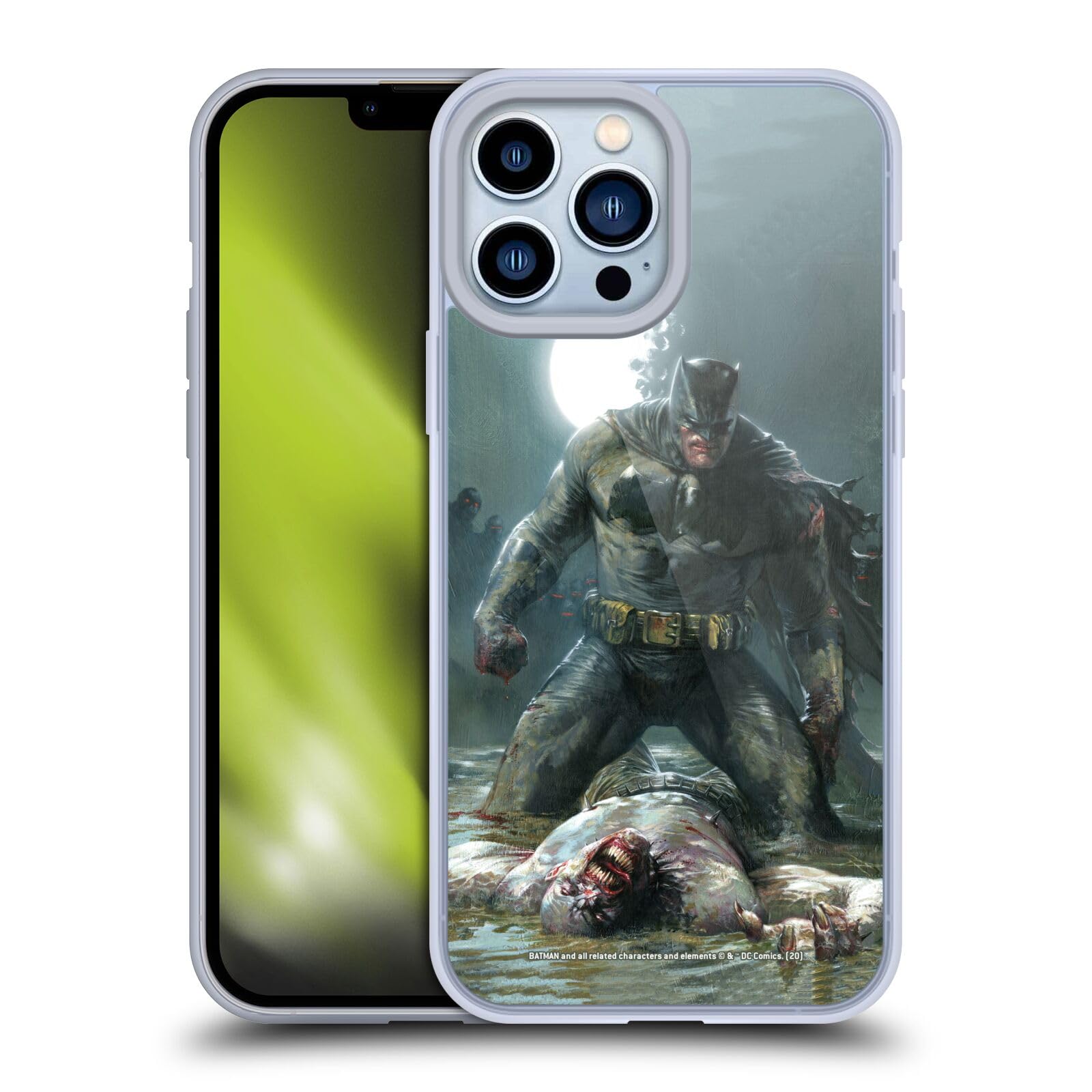 Official Batman DC Comics The Dark Knight Returns Soft Gel Case for Apple iPhone 13 Pro Max - Iconic Comic Book Design, Shockproof & Slim Protection - Perfect for Superhero Fans, Daily Use & Gift Giving