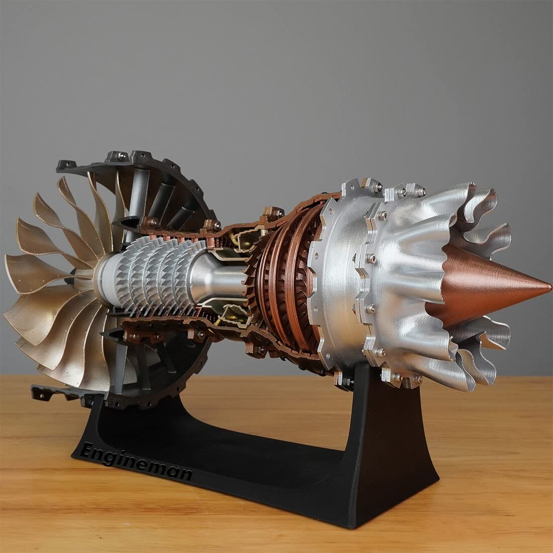 1/20 Trent 900 DIY Turbofan Engine Model Kit - 150+ Pieces Working Aircraft Engine Building Set for Adults, STEM Educational Science Project & Engineering Gift (Perfect for Aviation Enthusiasts, Classroom Demonstrations & Technology Experiments)