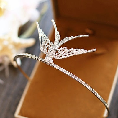 Jolly Diving Bird Tiara - Elegant Rhinestone Hair Accessory for Women | Perfect for Weddings, Parties & Costume Events
