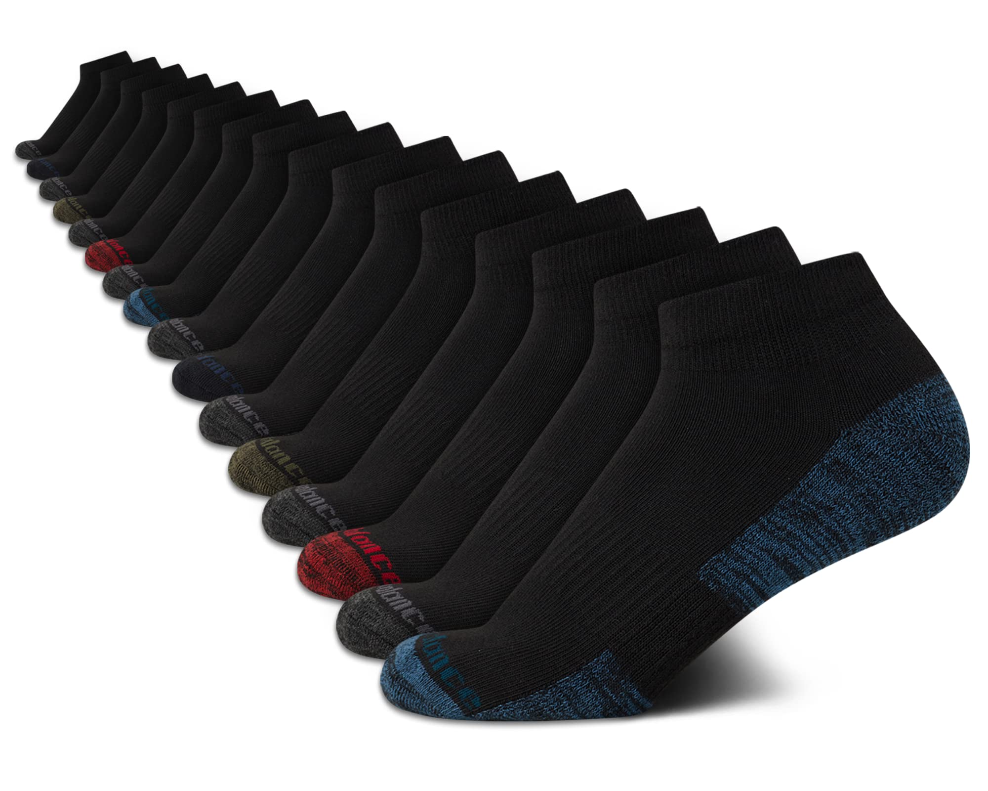 New Balance Boys' Performance Cushioned Quarter Socks - 16 Pack Athletic Socks for Running, Basketball & School - Moisture-Wicking & Arch Support for All-Day Comfort
