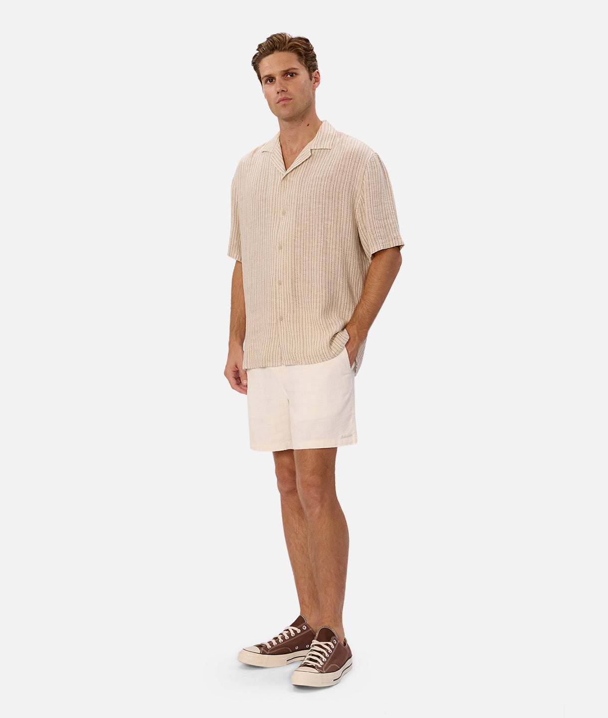 Ardenza Short Sleeve Shirt for Men - Taupe Combo Casual Button Down Shirt | Perfect for Office, Summer Outfits & Casual Wear