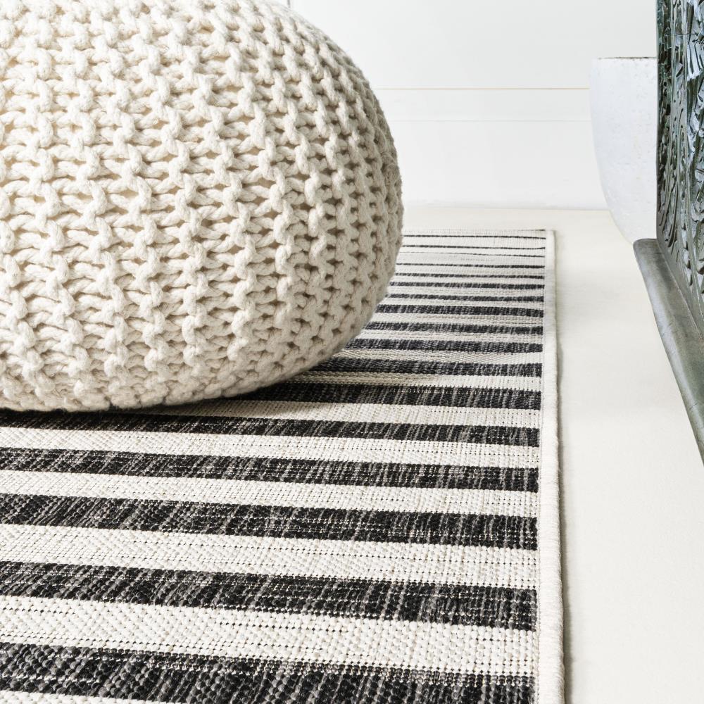 Stylish Sukie Modern Offset Stripe Indoor Outdoor Area Rug - Perfect for Living Room, Patio & Bedroom Decor