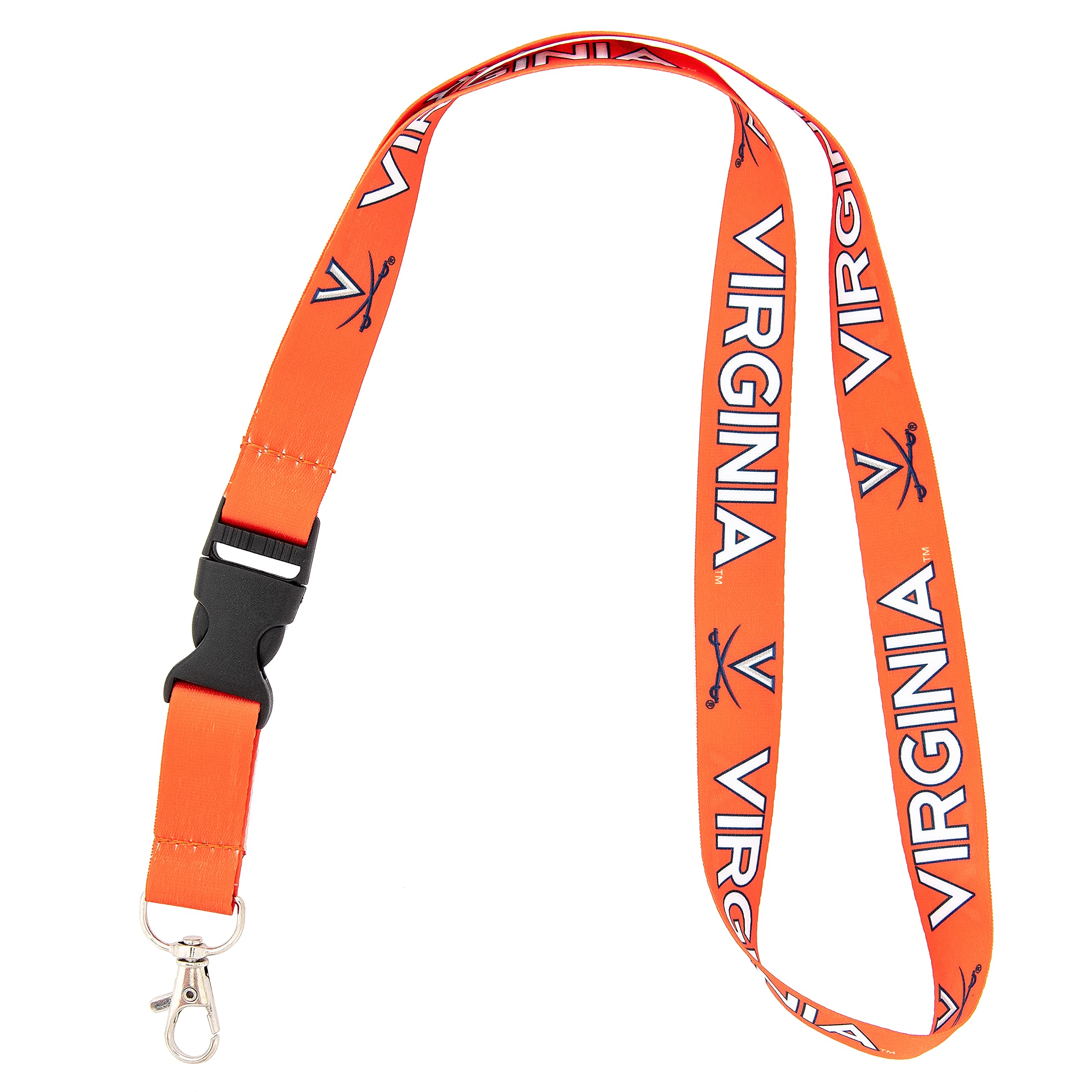UVA Cavaliers Lanyard - Orange ID Badge Holder for Keys & Cards - University of Virginia Fan Gear for Work & School