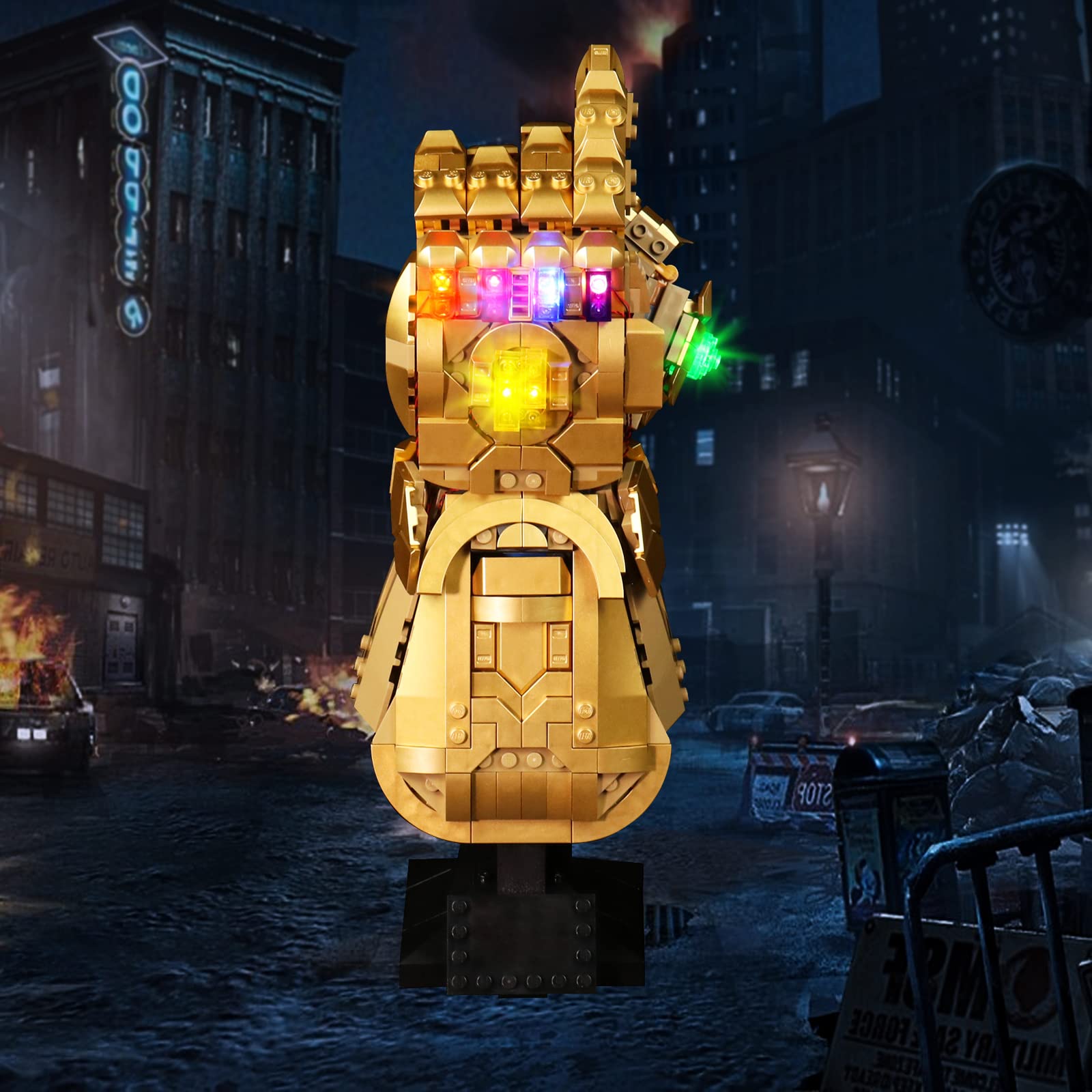 LED Light Kit for Lego 76191 Infinity Gauntlet Marvel Super Heroes - BrickBling Decorative Lighting Set for Thanos Gauntlet Toy | Creative Gift for Marvel Fans & Display Piece for Collectors
