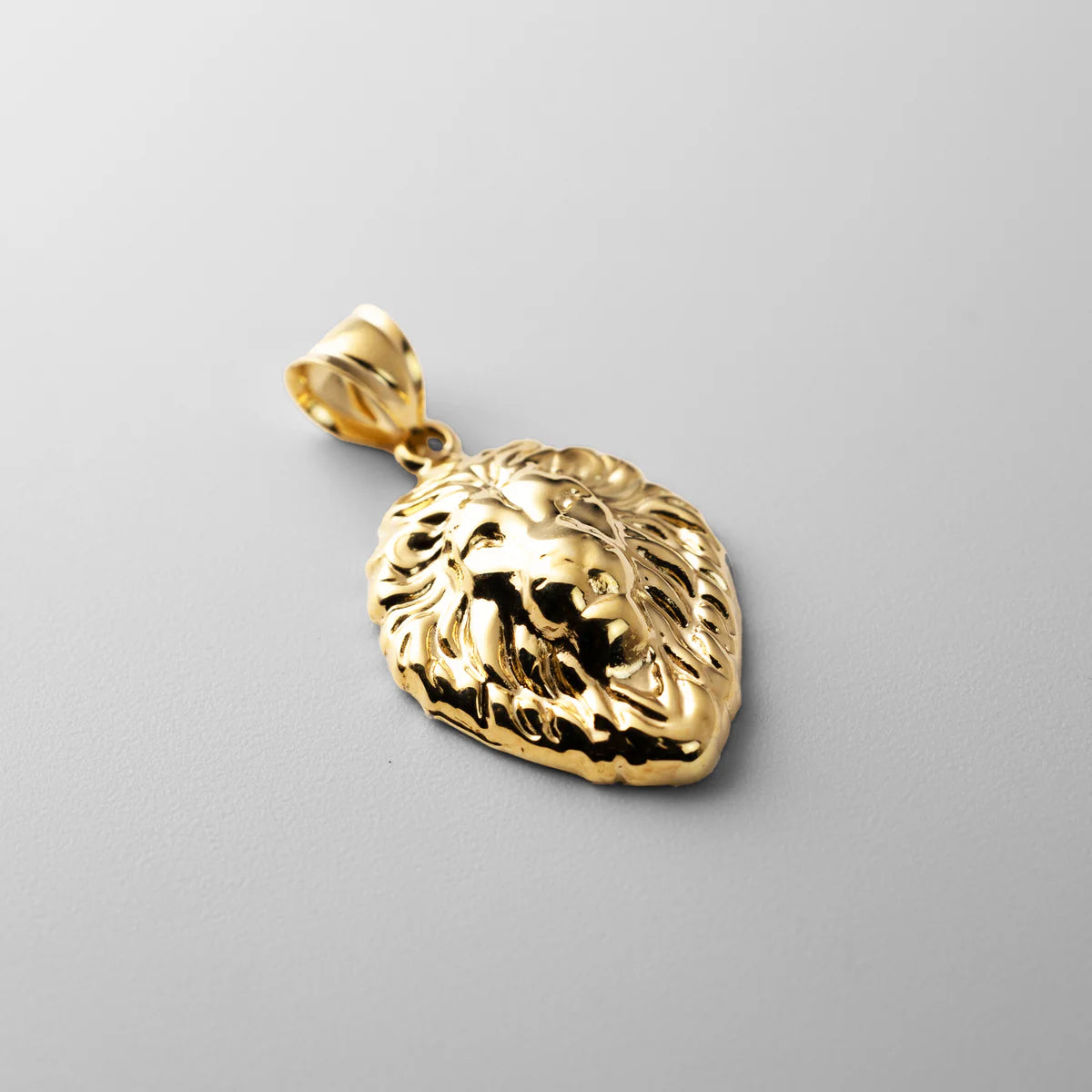 Gold Majestic Roaring Lion Face Pendant Necklace PT2682 - Elegant Men's Jewelry Gift for Birthday, Anniversary & Special Occasions - Perfect for Parties, Weddings and Formal Events