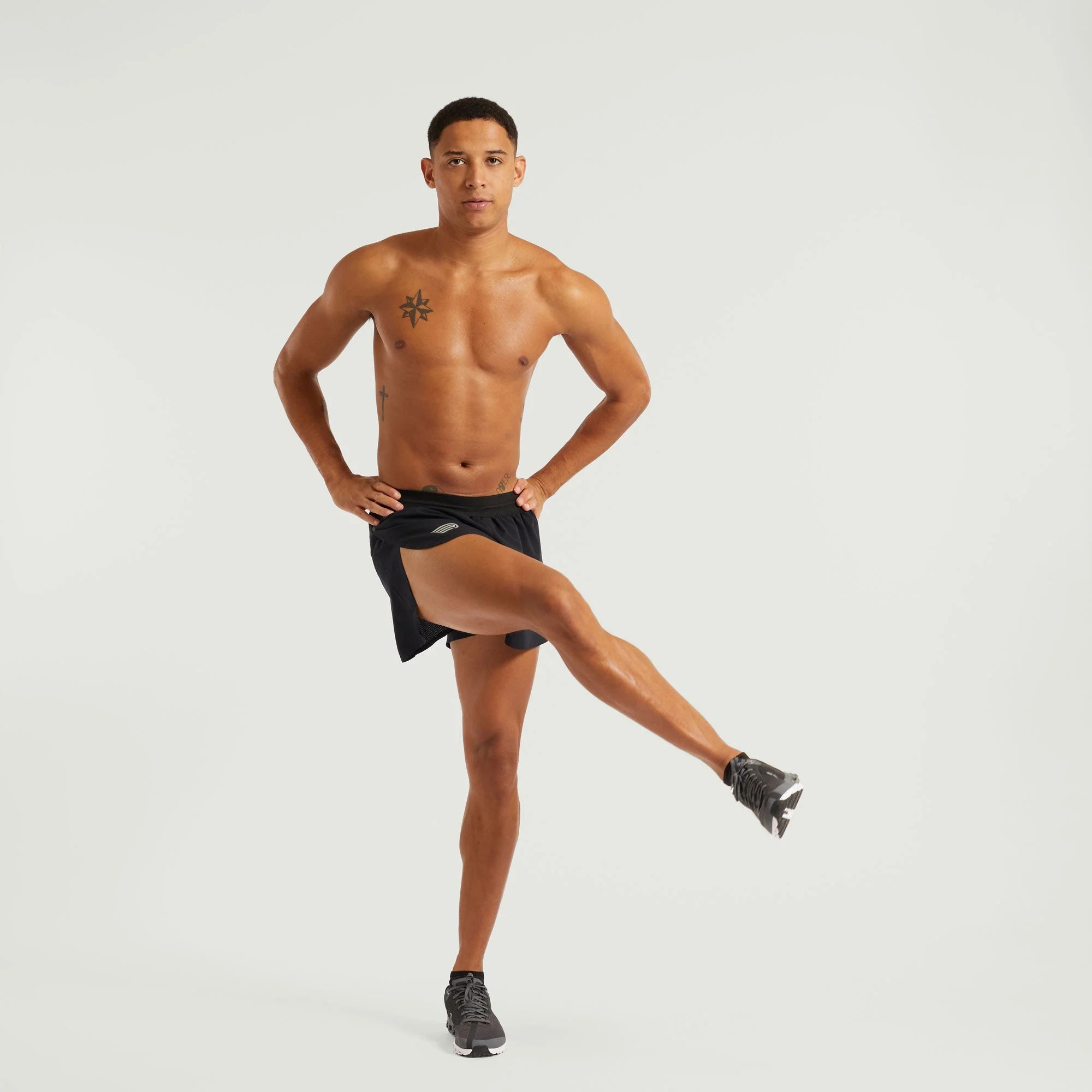Pressio Men’s Run Elite 3’ Shorts - Black/Silver - Lightweight Running Shorts for Men with Built-in Liner - Perfect for Jogging, Gym Workouts & Outdoor Activities