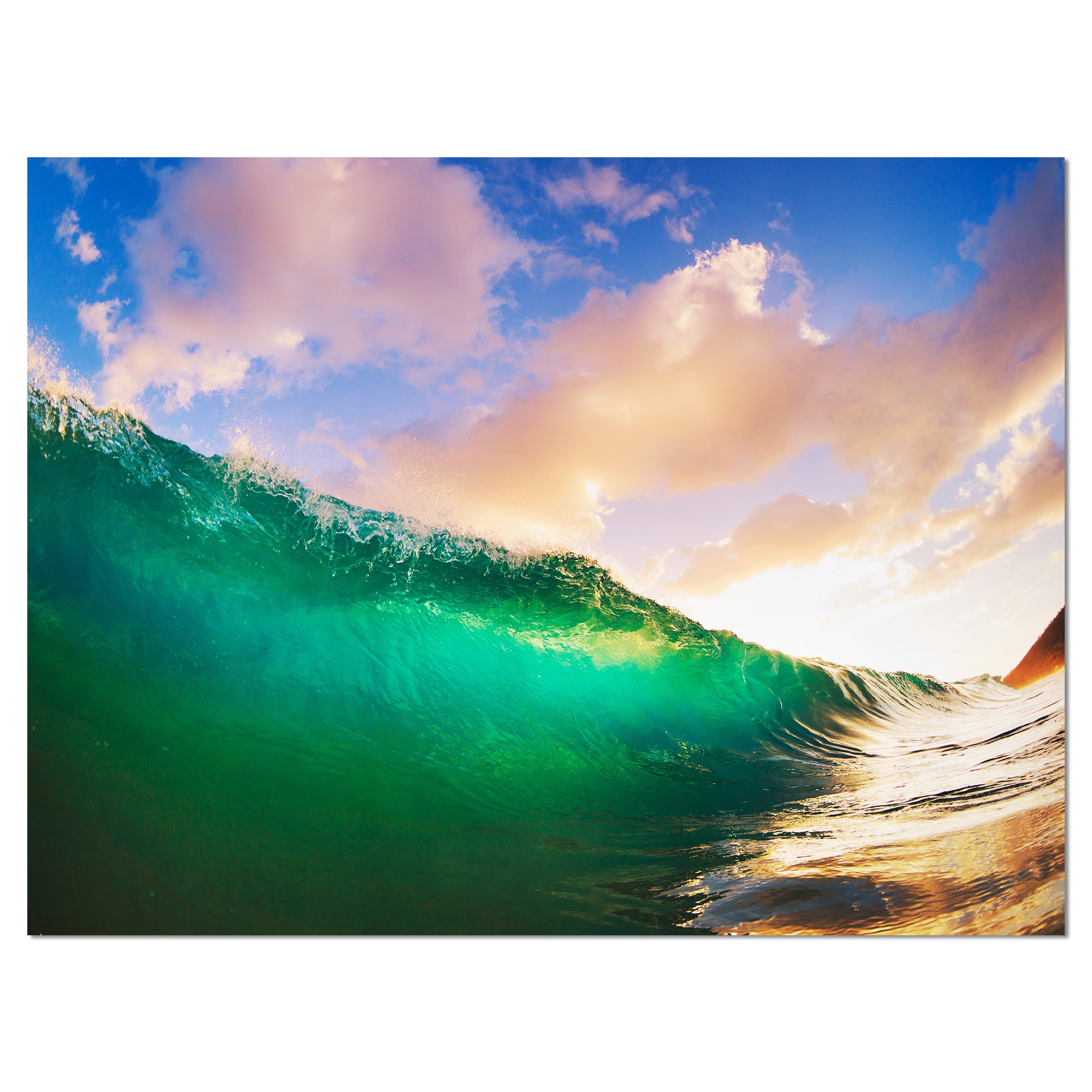 Waves Under Cloudy Sky Seascape Canvas Art Print - Ocean Wall Decor for Living Room, Bedroom & Office - Coastal Home Decor & Beach Themed Gift