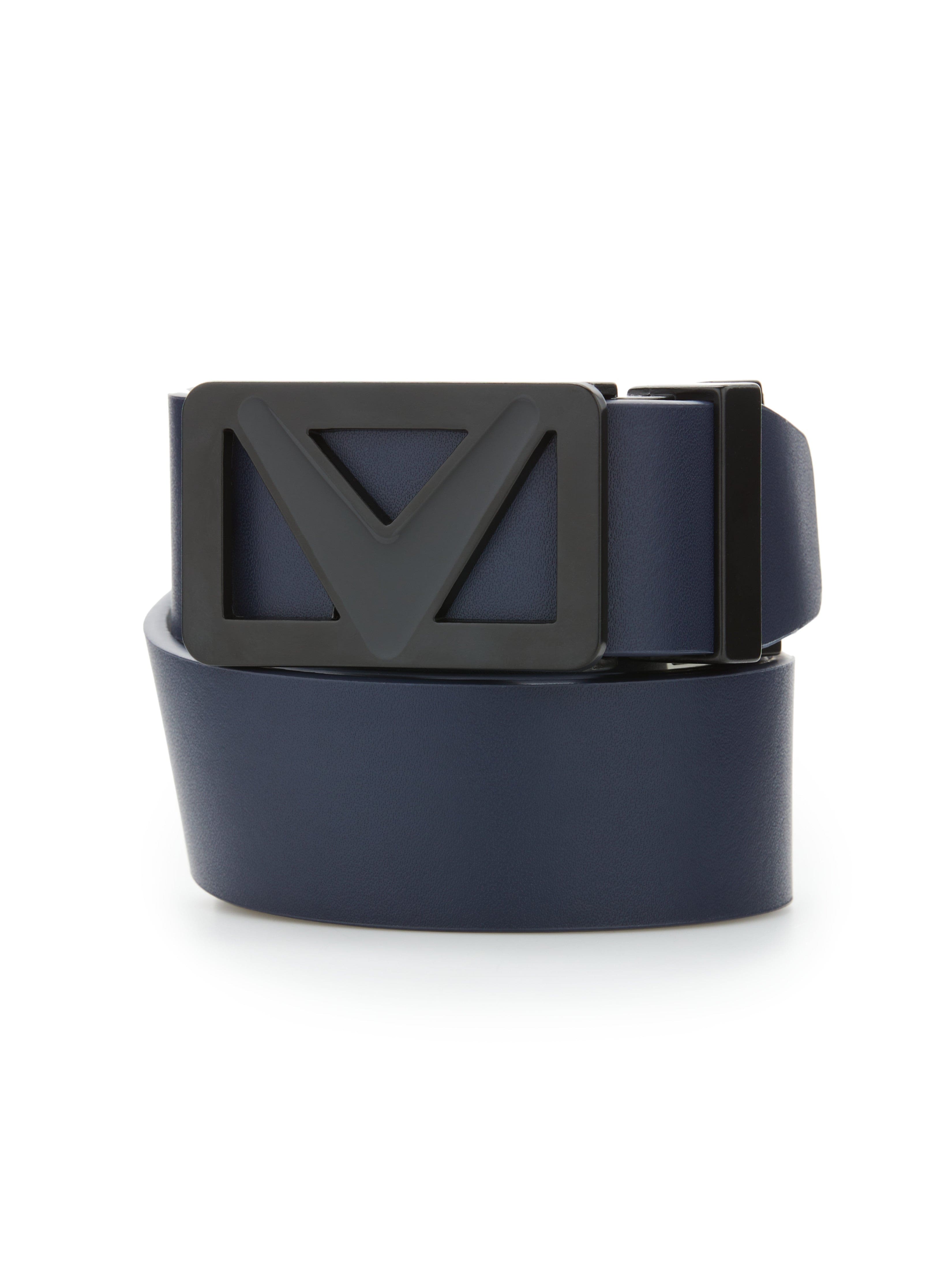 Men's Reversible Belt - Blue & Brown Genuine Leather - Adjustable Dress & Casual Belt for Work, Travel & Everyday Wear