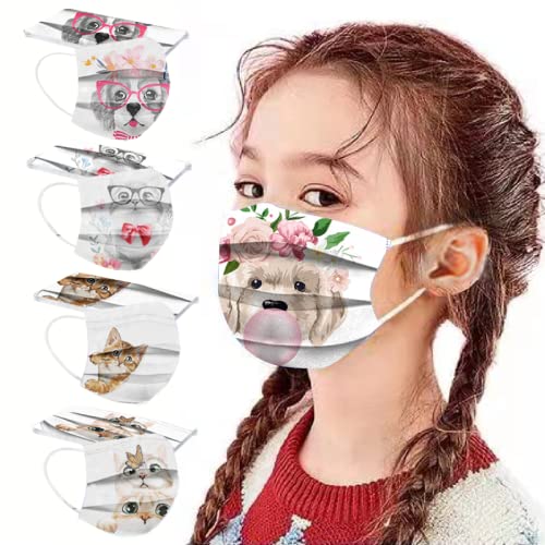 50PCS/100PCS Kids Disposable Face Masks - 3-Layer Non-Woven Children's Protective Masks with Soft Elastic Earloop for School, Travel & Daily Protection