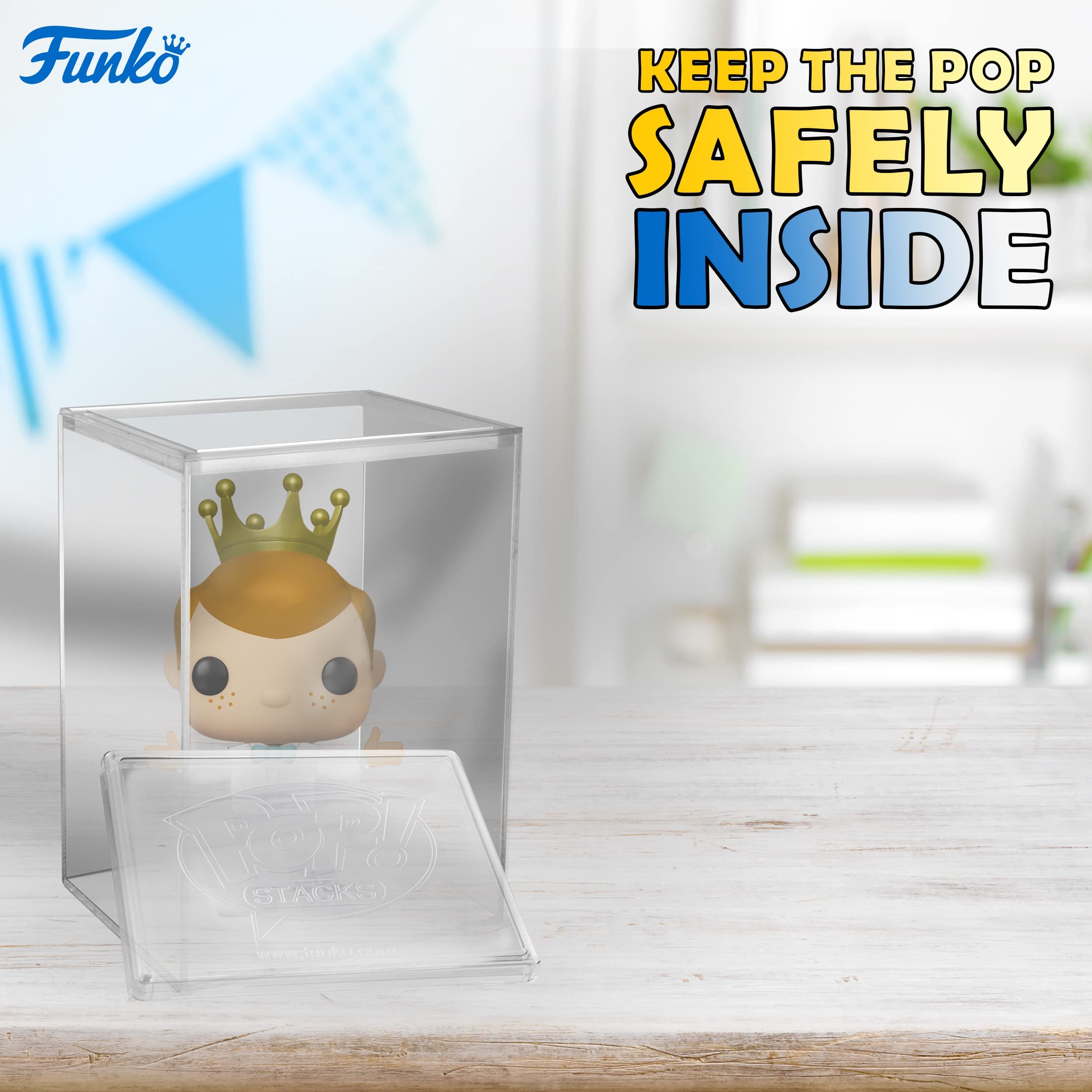 Original Funko Pop Protector - Heavy Duty 0.35mm Thick Crystal Clear Display Case for Vinyl Figures | Stackable & Interlocking Design | Perfect for Collectible Display & Protection (Pack of 6) | Ideal for Home Decor, Office Display & Gift Packaging